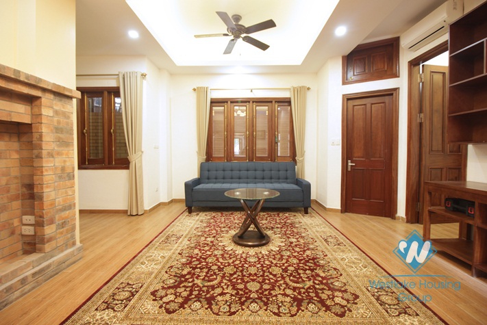 Spacious French style apartment with balcony for rent in Truc Bach, Ba Dinh